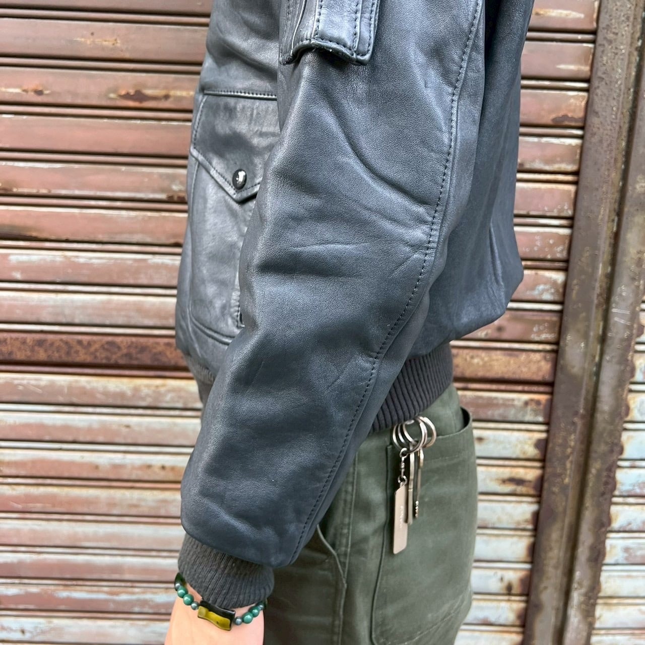 90s ヴィンテージ A-2 フライトジャケット L カウレザー 本革 送料無料 90s LUV+LEE COLLECTION A-2 フライトジャケット レザー