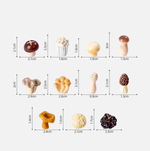 ミニキノコ 卓上 デコレーション ランダム 8点セット かわいい 観葉植物 苔 ガーデニング 飾り インテリア 雑貨 おしゃれ デスク オフィス パソコン 癒し フィギュア 置物 商品画像9