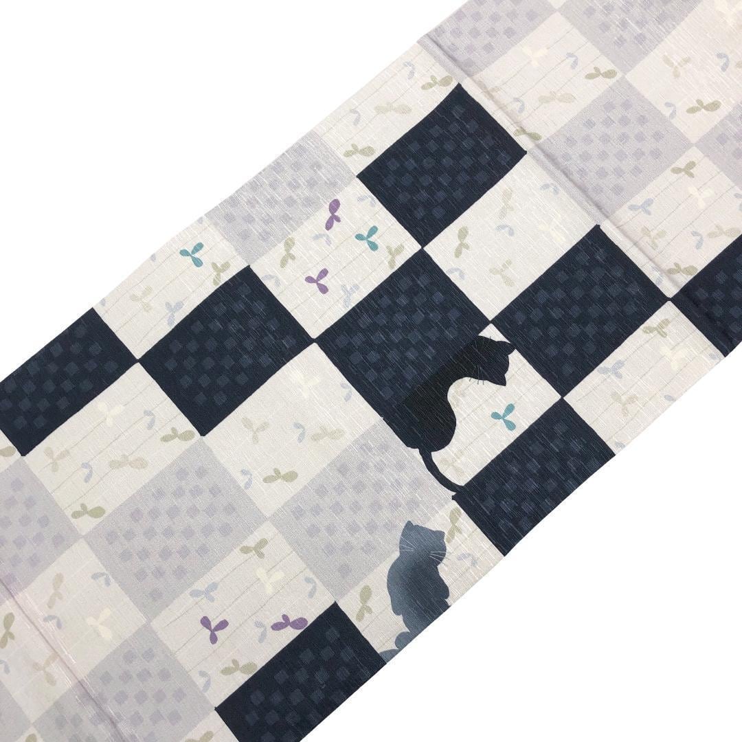 ☆ 袋帯 モダンな市松模様 乳白色 O-4246 袋帯 モダンな市松模様 乳白色 O-4246 袋帯 モダンな市松模様 乳白色 O