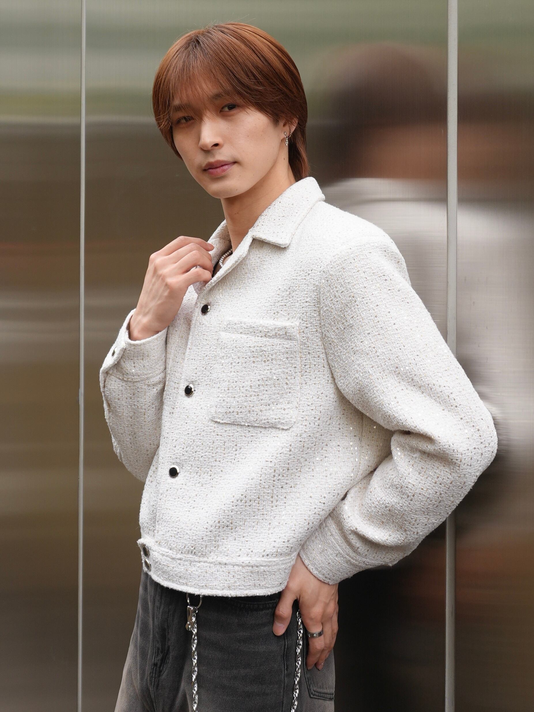 ALUDE SELECT】design glitter tweed jacket（2color） | 【ALUDE