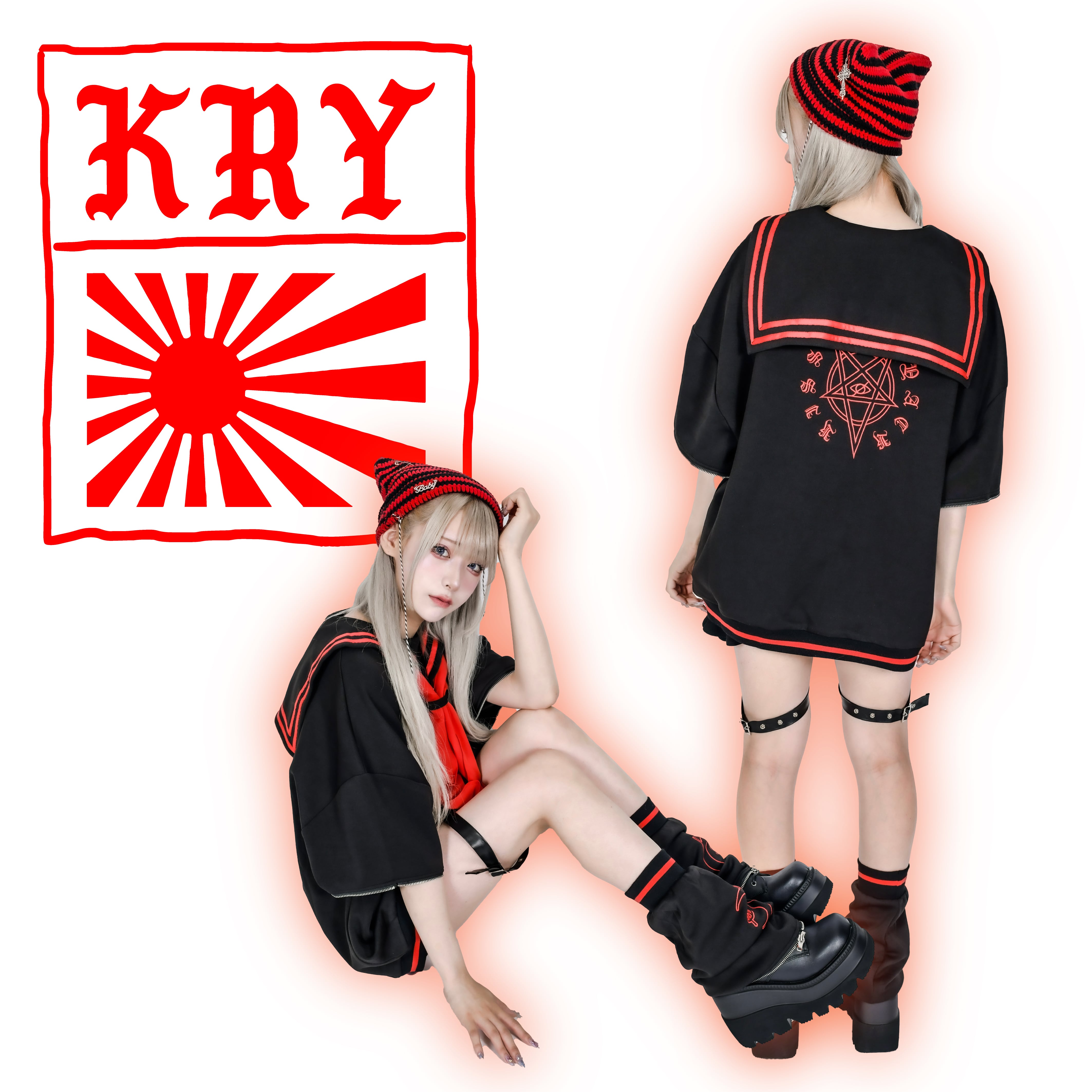 KRY clothing　絶対☆全開　レッドセーラー服