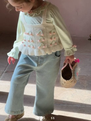 送料無料【即納】little cherry knit vest (90) /aiai