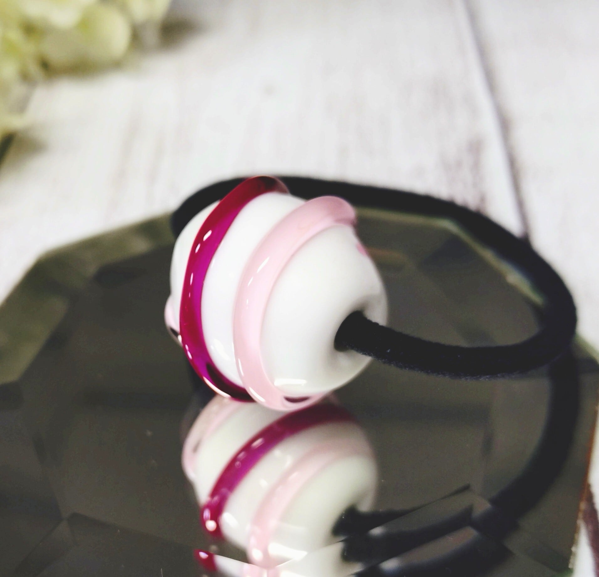 デコボコマーブルのとんぼ玉・ヘアゴム