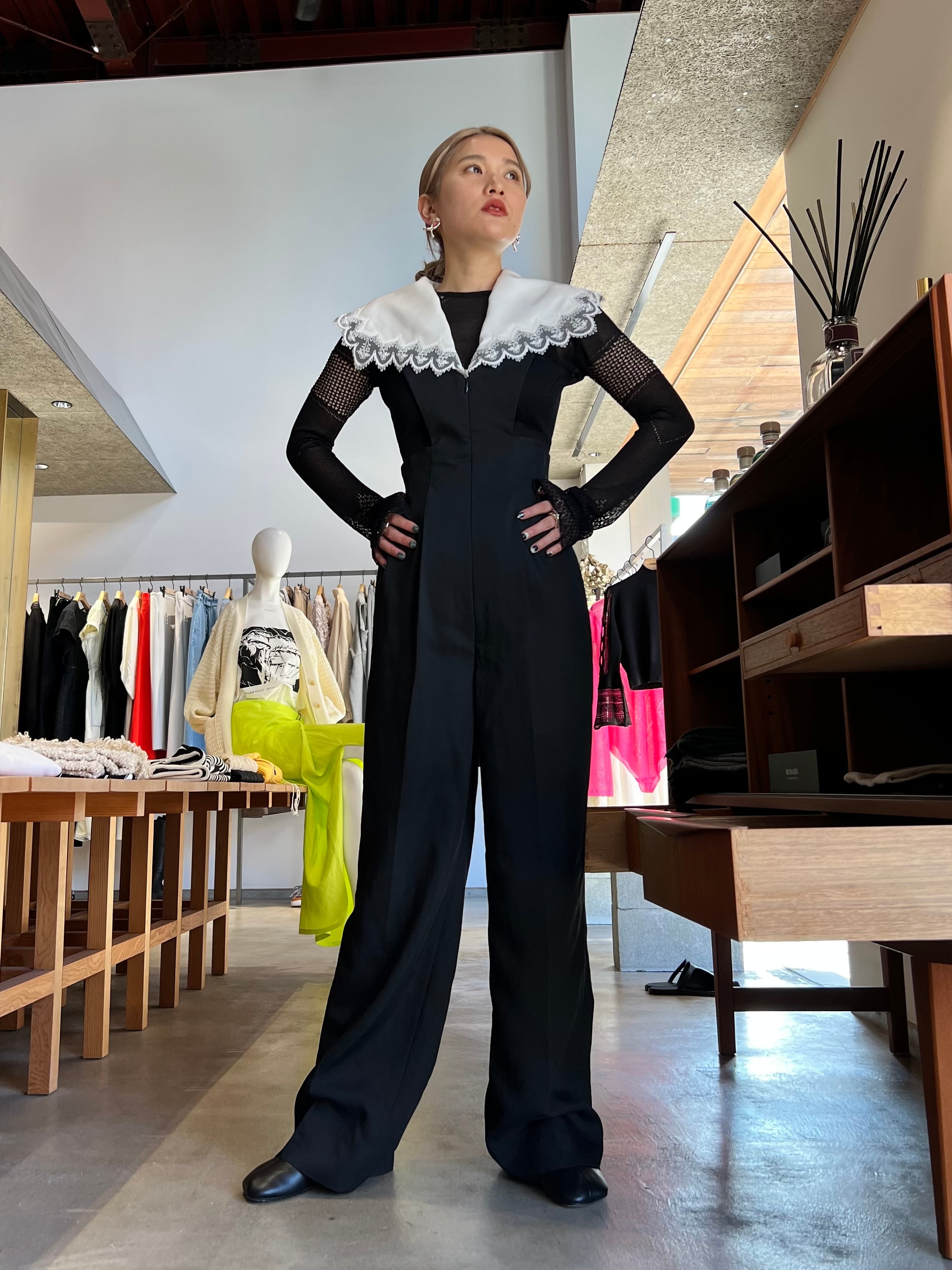 FETICO フェティコ / EMBROIDERY COLLAR JUMPSUIT | TRENTオンライン 