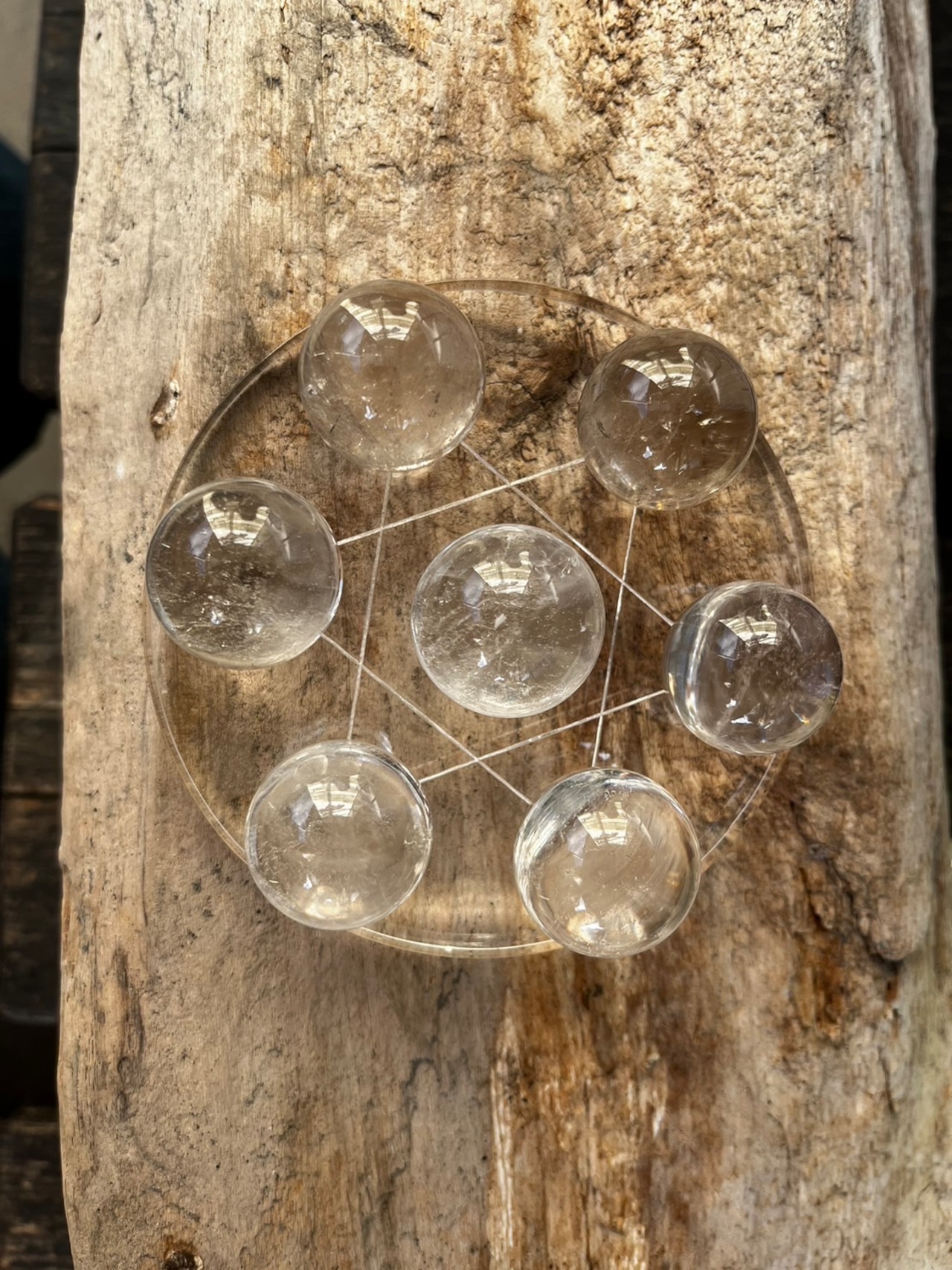 六芒星  水晶玉＋プレートセット 直径9センチ