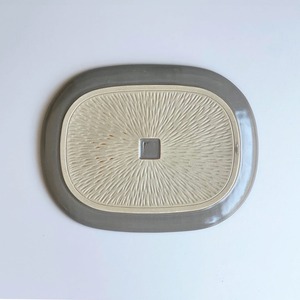 A2369 wanohana大皿（灰）