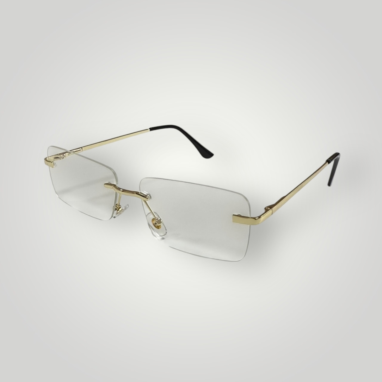 Gold Edge Rimless Sunglasses - Gold / Clear(53)