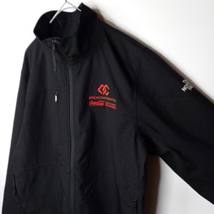 ノースフェイス　フルジップ　ソフト　シェル　ジャケット　フリース　企業ロゴ　刺繍