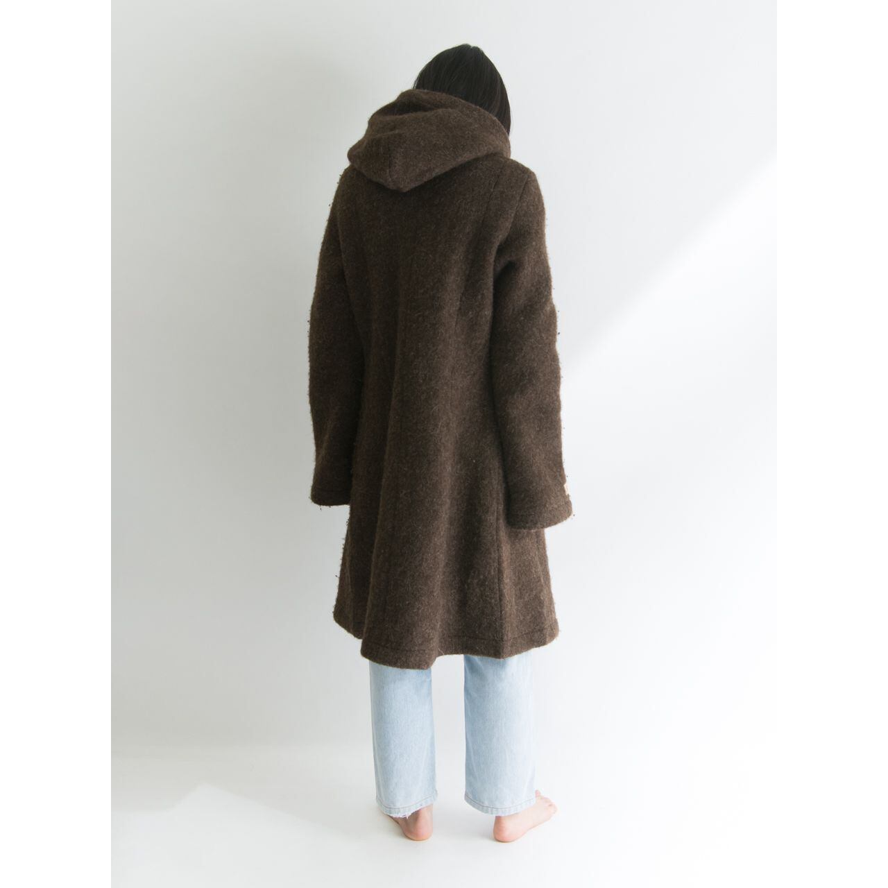 Made in Faroe Islands】Asymmetry wool knit duffle coat Made in Faroe Islands】Asymmetry wool knit duffle coat