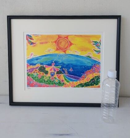 余村展、【四季のみのり】、希少な額装用画集画、新品高級額 額装付 今井 みのり「Eden」 版画 額縁外寸49.0x40.0x2.0cm 内寸47.3x38.2cm