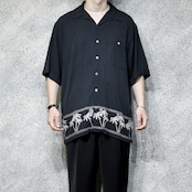 silk open collar aloha shirt