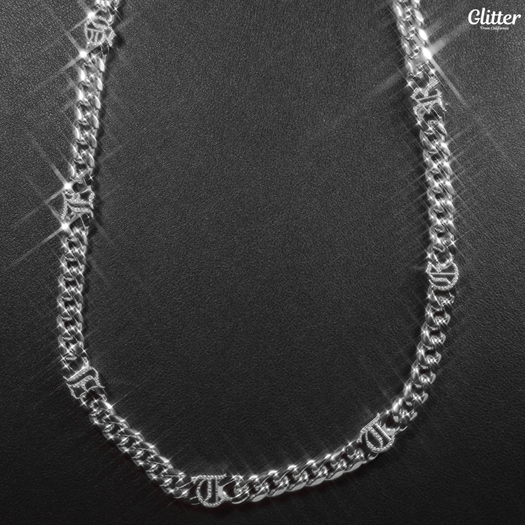 Iced Out GLITTER Logo Chain 【10mm】 | Glitter