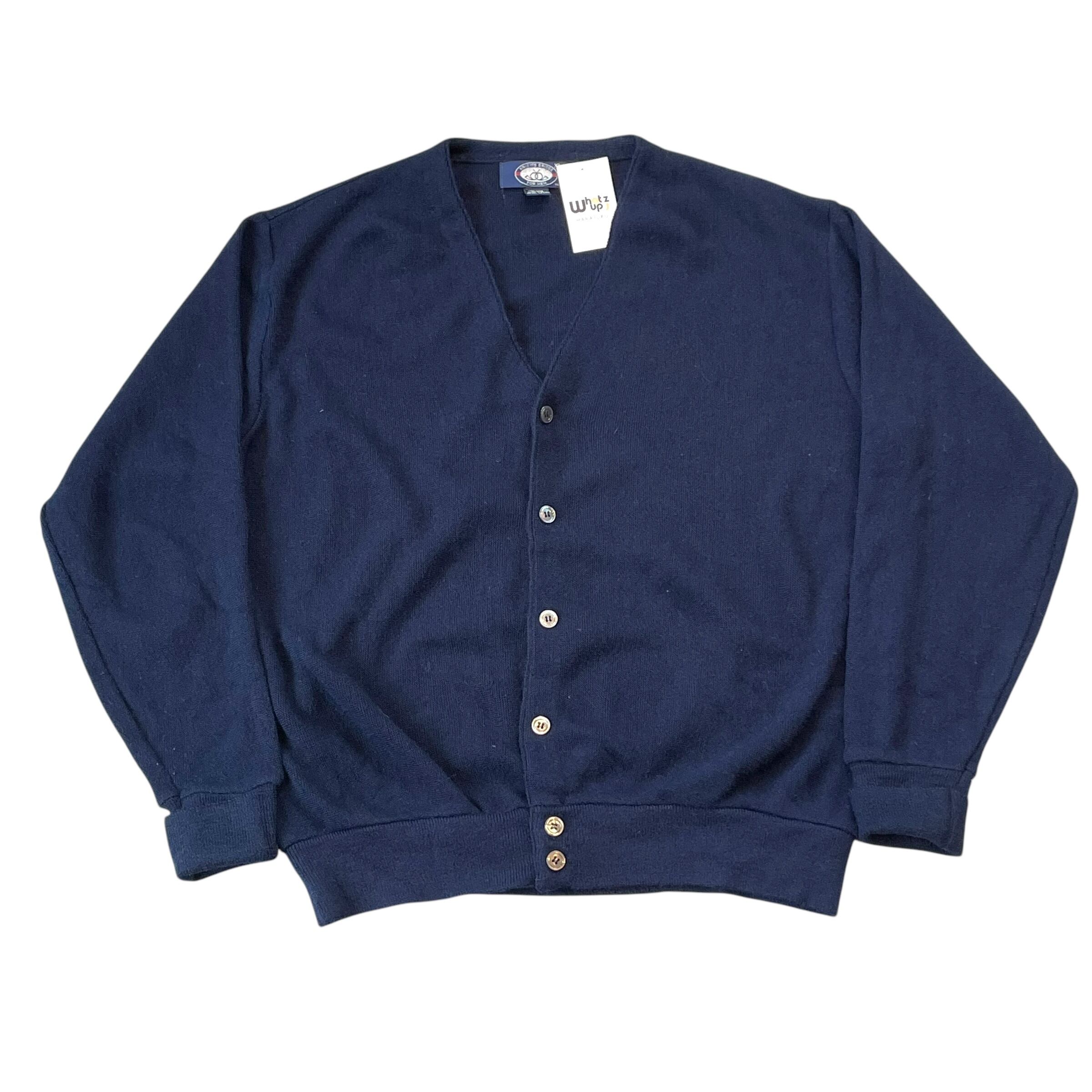 80s KNIGHT BRIDGE "Navy" Acryl cardigan