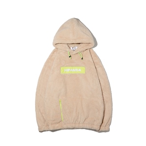 SALE 送料無料【HIPANDA ハイパンダ】メンズ フーディー スウェット MEN'S LETTER LOGO PROCESSED FUR HOODIE SWEAT SHIRT / KHAKI-GREEN・BEIGE・ROSERED