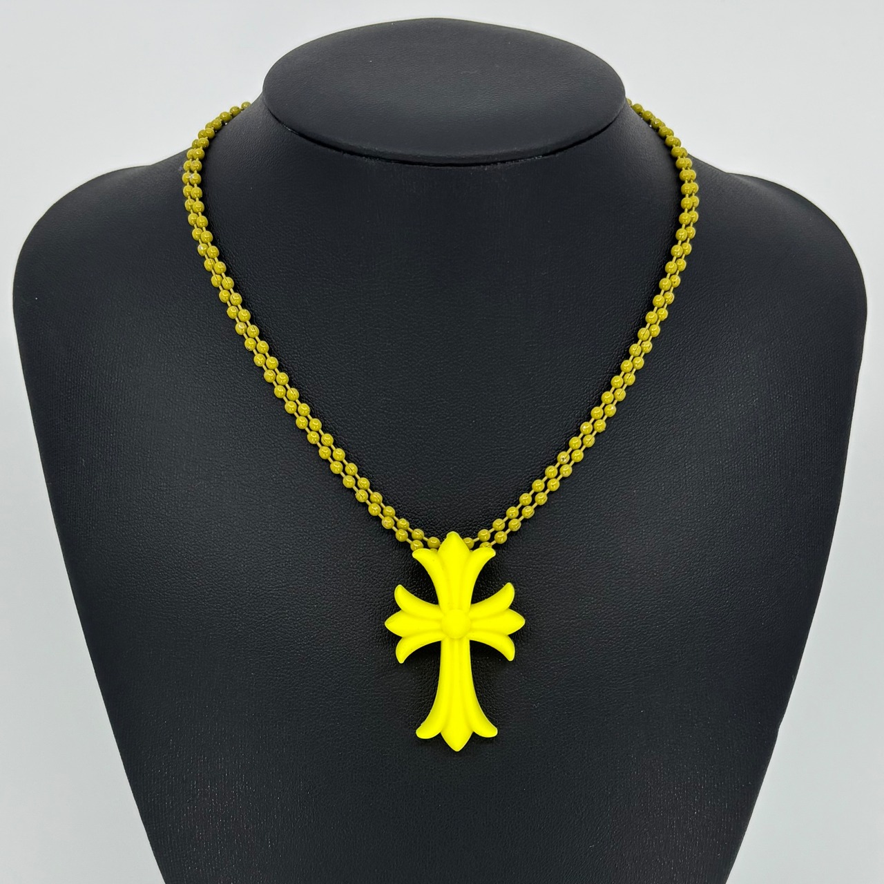 クロス ラバー ネックレス イエロー