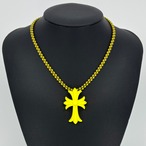 クロス ラバー ネックレス イエロー