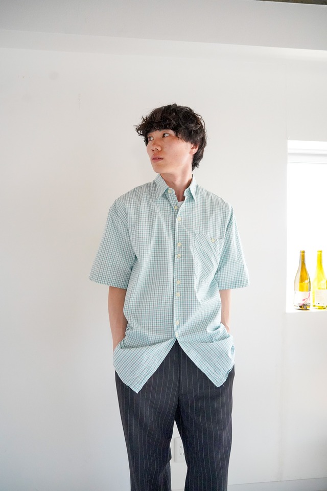 【980s】"Country Club" Plaid Pattern Short Sleeve Shirts / 6-167