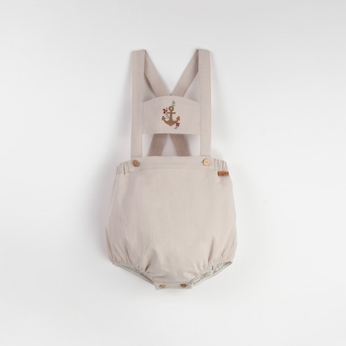 Popelin(ポペリン) / Sand anchor motif dungarees with straps/ 12-18M・2-3Y