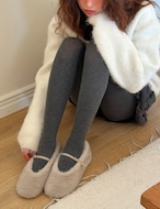 【新作5%OFF・3日間】Mary-Jane Fur Flat Shoes_2types