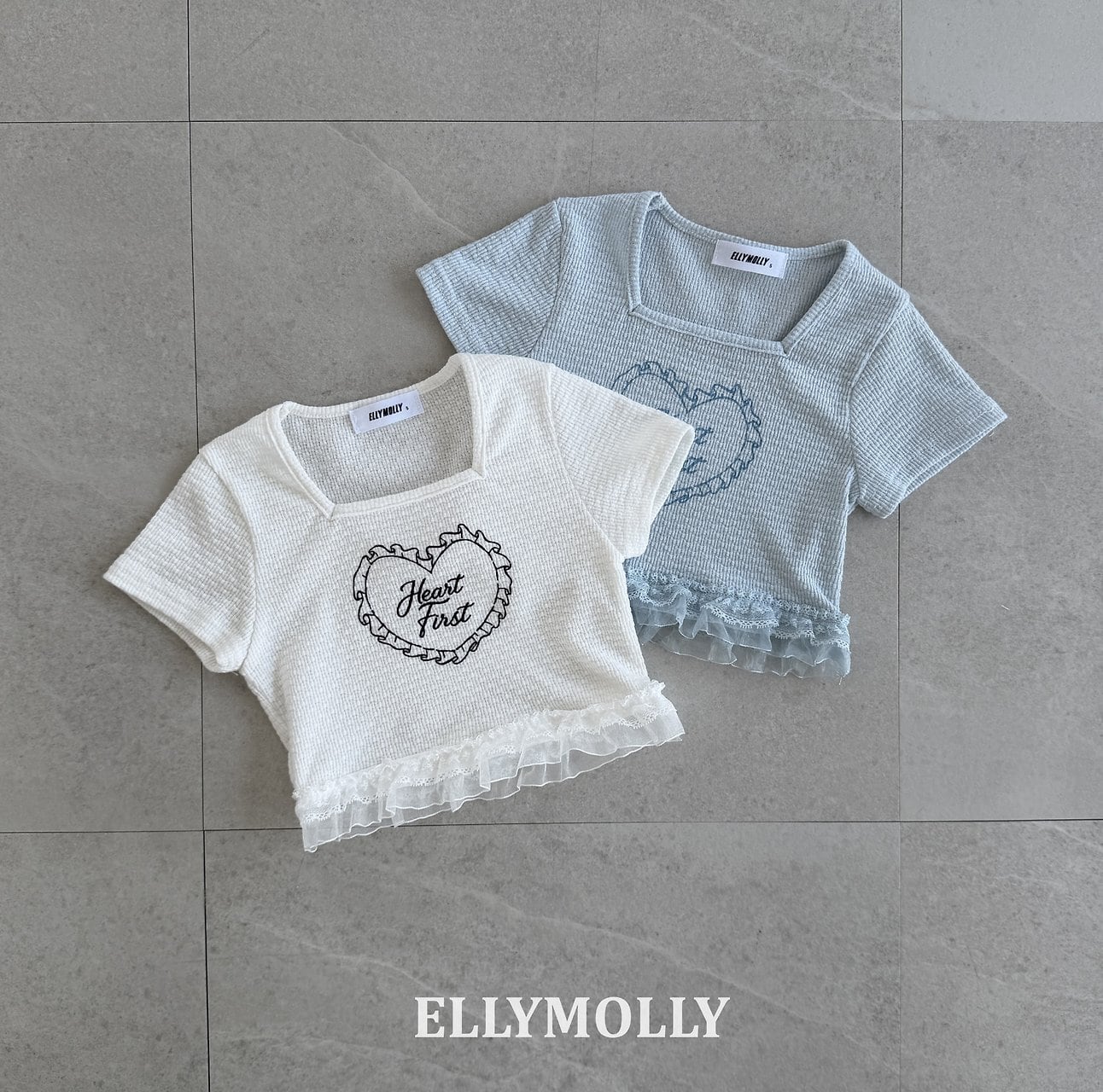 «予約»«ジュニアサイズあり»«elly molly» パウダーレーストップス 2colors