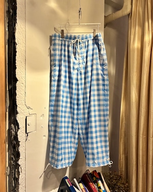 TSTS【RECYCLED POLYESTER WIND PANTS-SAXE  BLUE GINGHAM-】