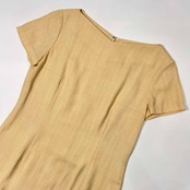 90s リネン混 TRUSSARDI トラサルディ 半袖 ワンピース 42/ベージュ レディース ビンテージ