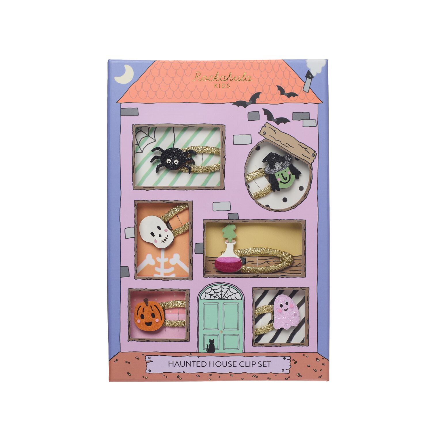 HAL480:Haunted House Hair Clip Set-MULTI