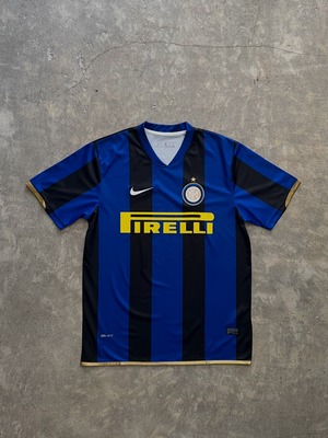 Inter Milan PIRELLI ユニフォーム ゲームシャツ NIKE DRI-FIT L ブルー×ブラック