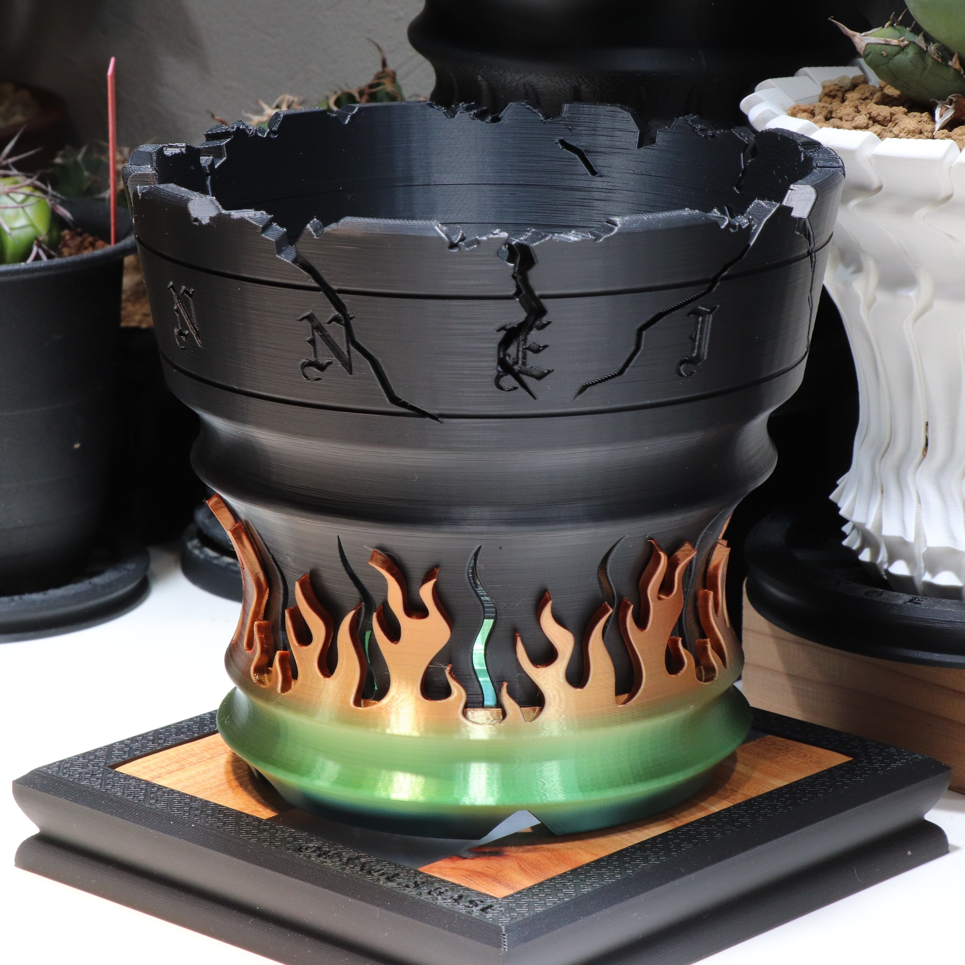 boss出品　黒波-改　5号鉢　6号鉢　植木鉢　作家鉢　アガベ　カクタス orange8base 〜作家鉢〜