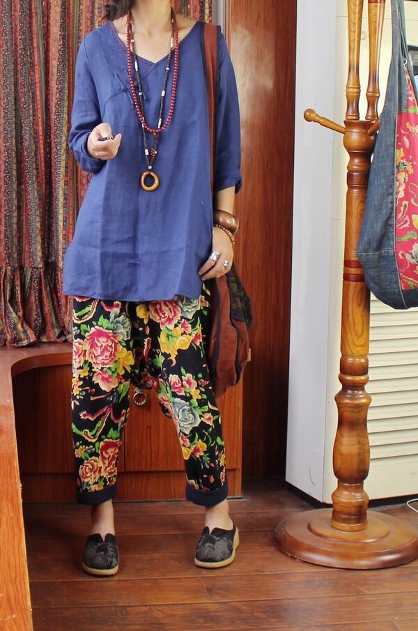 ボタンVネックスリーブプルオーバー シャツ ピュア Yiranxuaディースワード11586516239