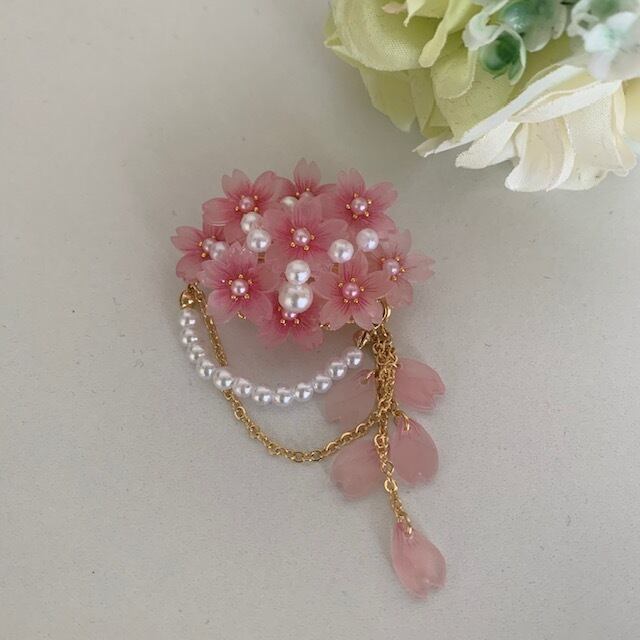 桜満開ブローチ□ハンドメイド | おどねこ