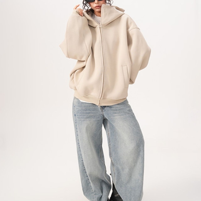 ビッグネックボリュームフーディ 3col R01087