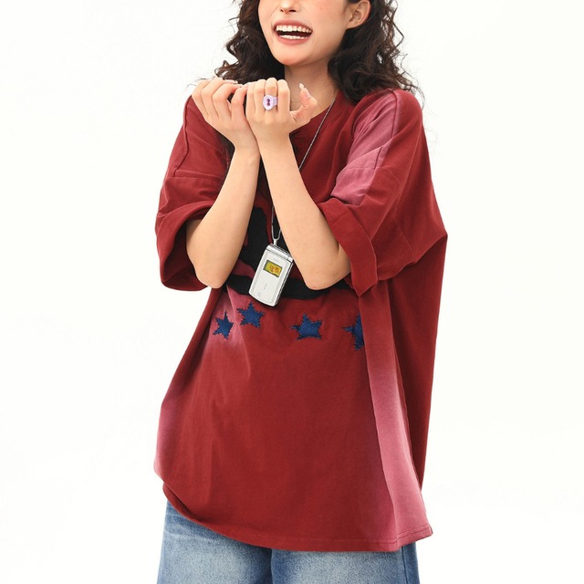 red logo washed short-sleeve tee　レッドロゴウォッシュ半袖ティー　J1967