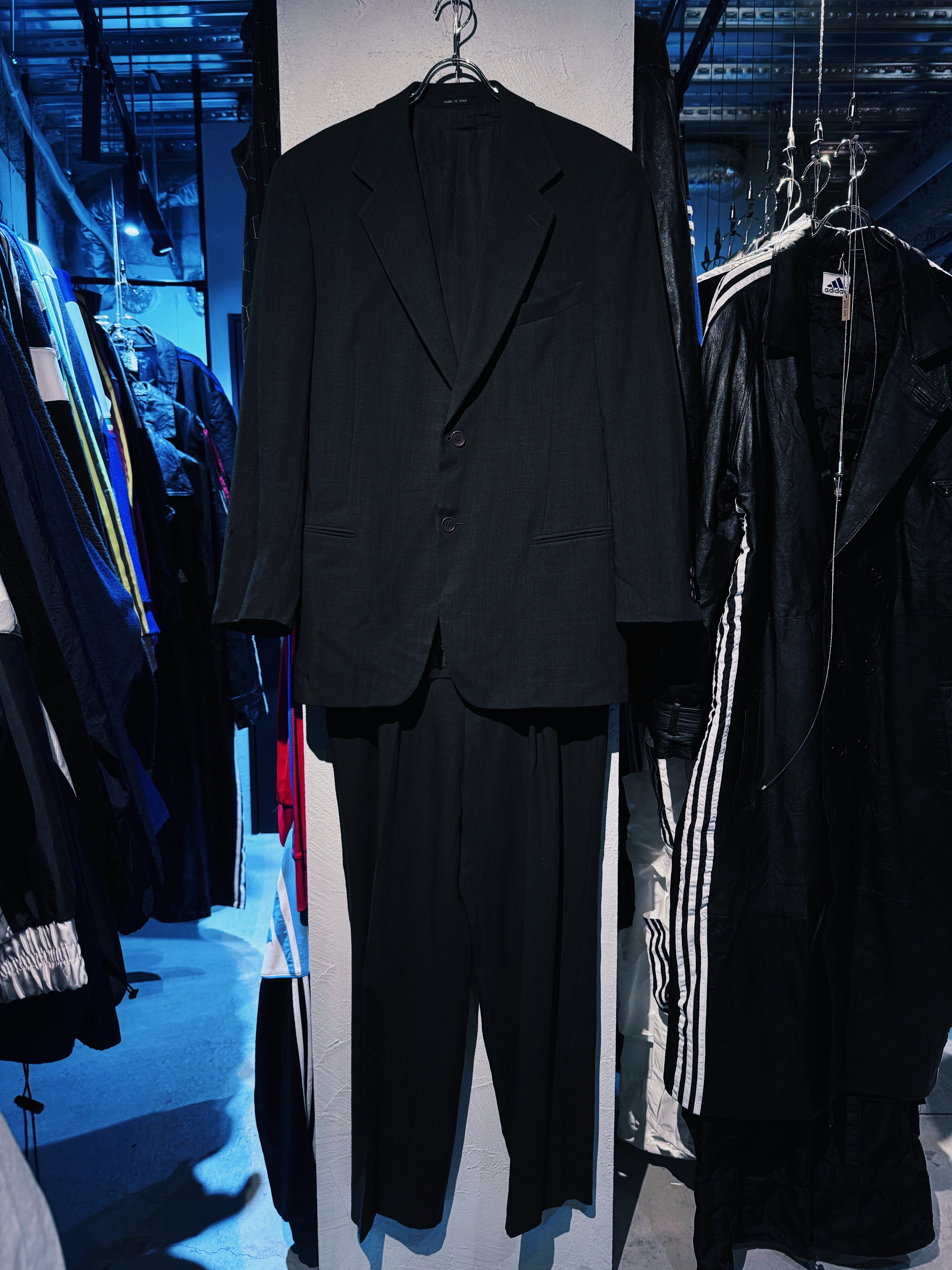 【D4C】Special vintage "EMPORIO ARMANI" olive green color single breasted set up