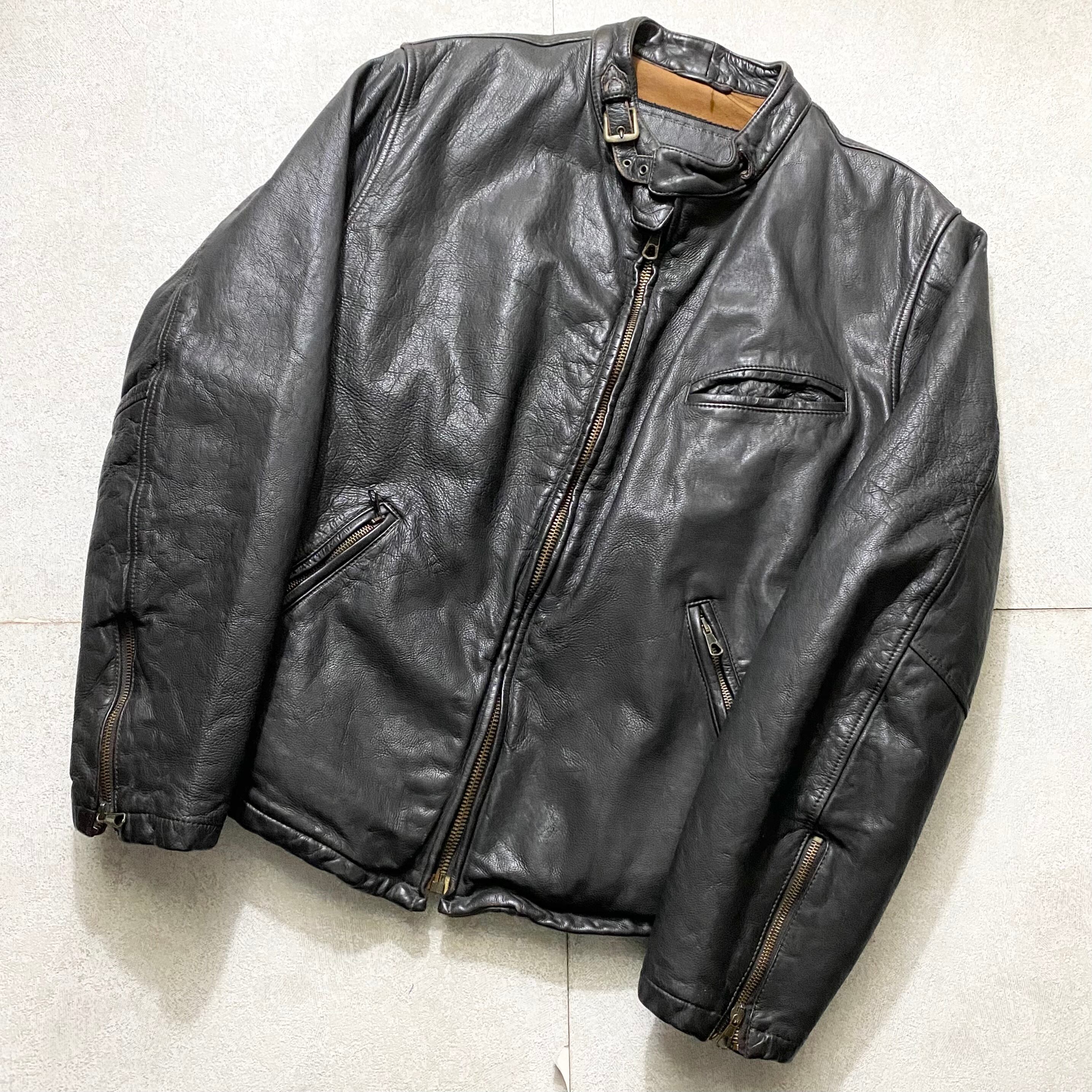 GIORGIO ARMANI×BARNEYS NEWYORK black single leather riders jacket 