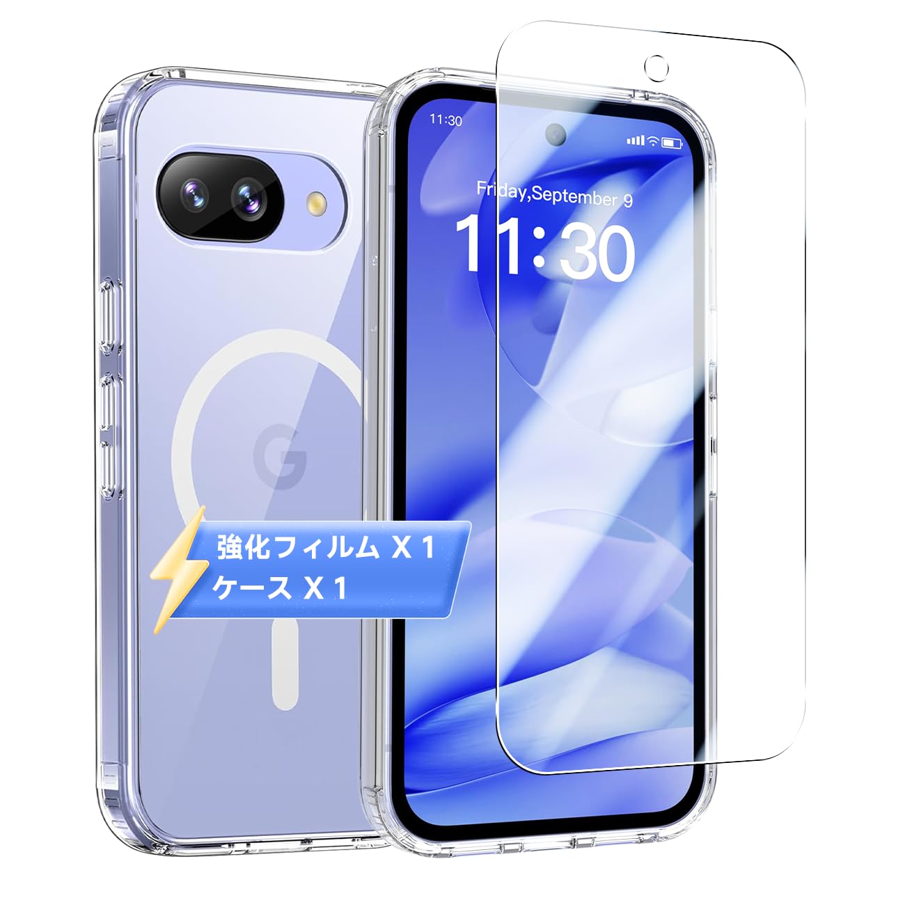 【3倍米軍MIL規格・Magsafe対応】Google Pixel 9A ケース【強化フィルム1枚付き】カバー 透明シェル