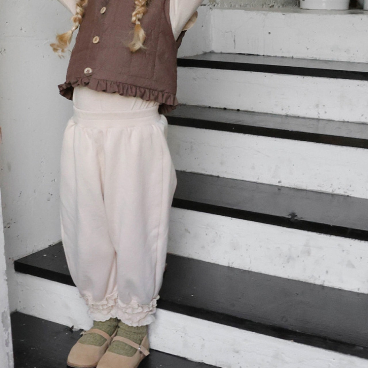 秋レース裾カジュアルボトムス
