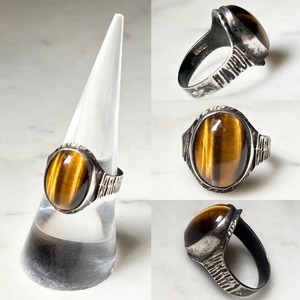 vintage silver tiger-eye ring
