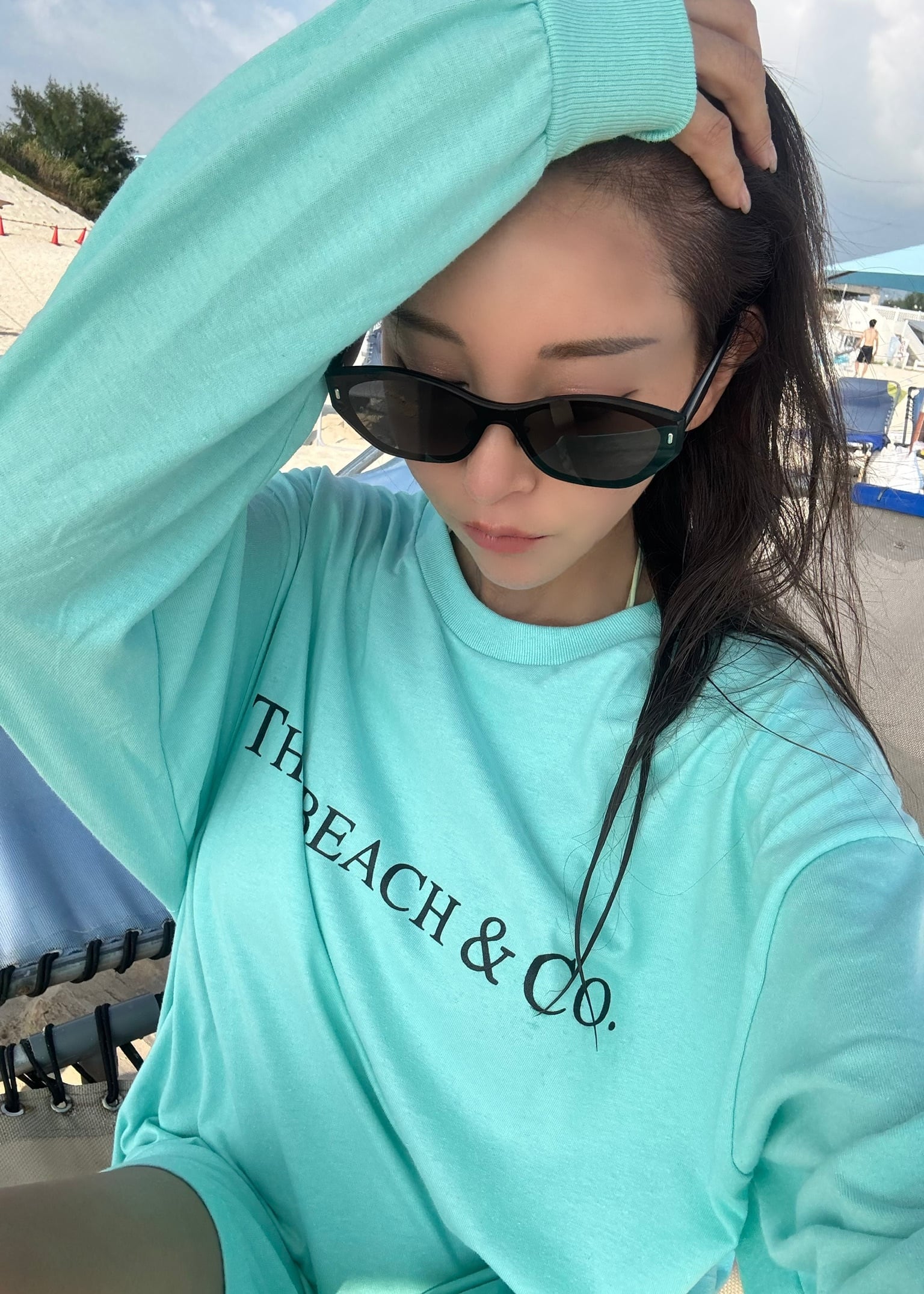 THANK YOU & Co. ロンT ホワイト×ティファニーブルー ユニセックス