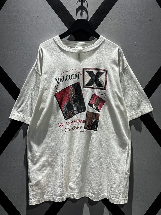 【X VINTAGE】"Malcolm X" 90's Print Design Loose T-Shirt