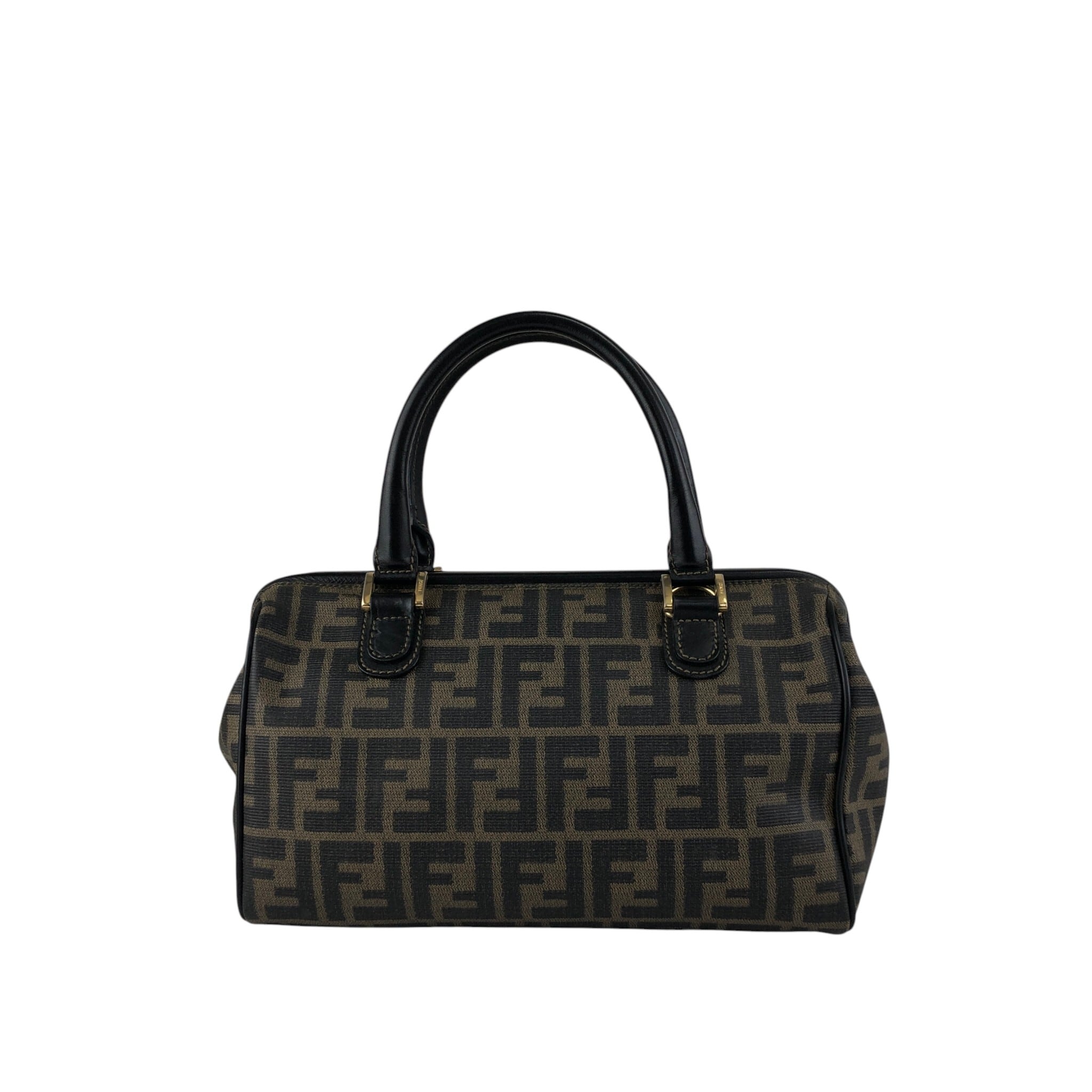 FENDI フェンディ ズッカ ショルダーバッグ ブラック ロゴ PVC レザー