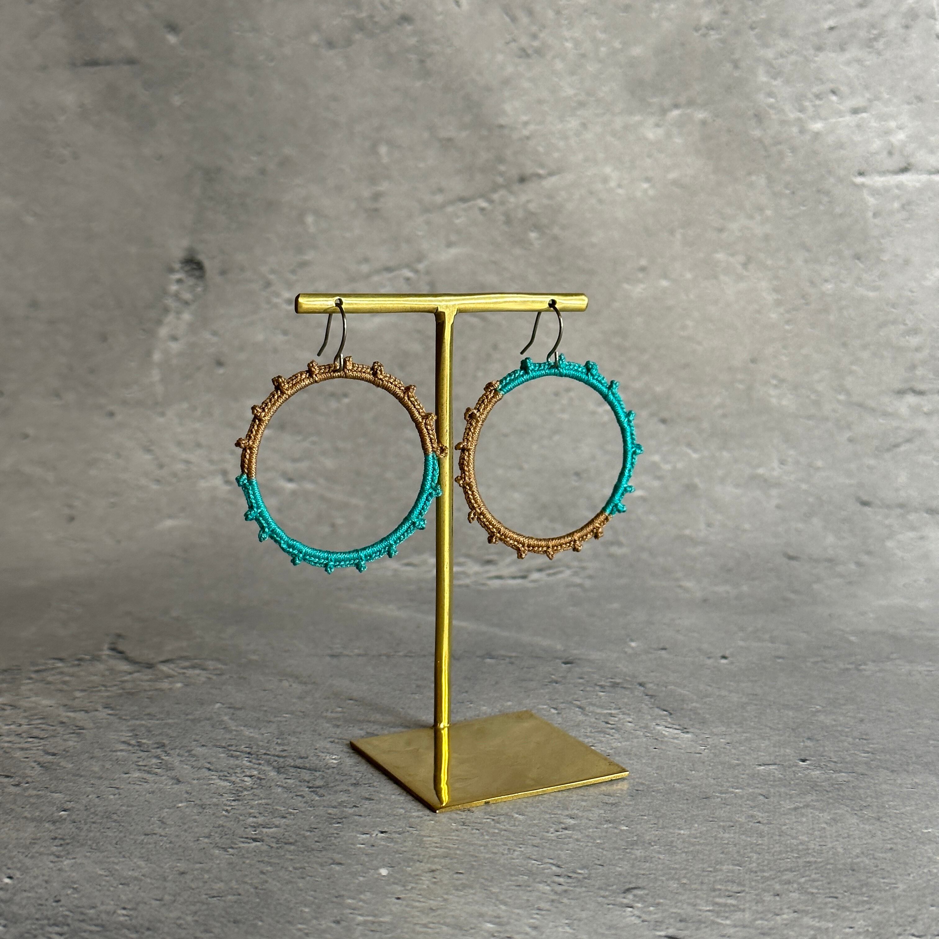 ピアス: Maru /ターコイズグリーン×ライトブラウン / sm.11 (SIKAKEPROJECT × CONTENTE)