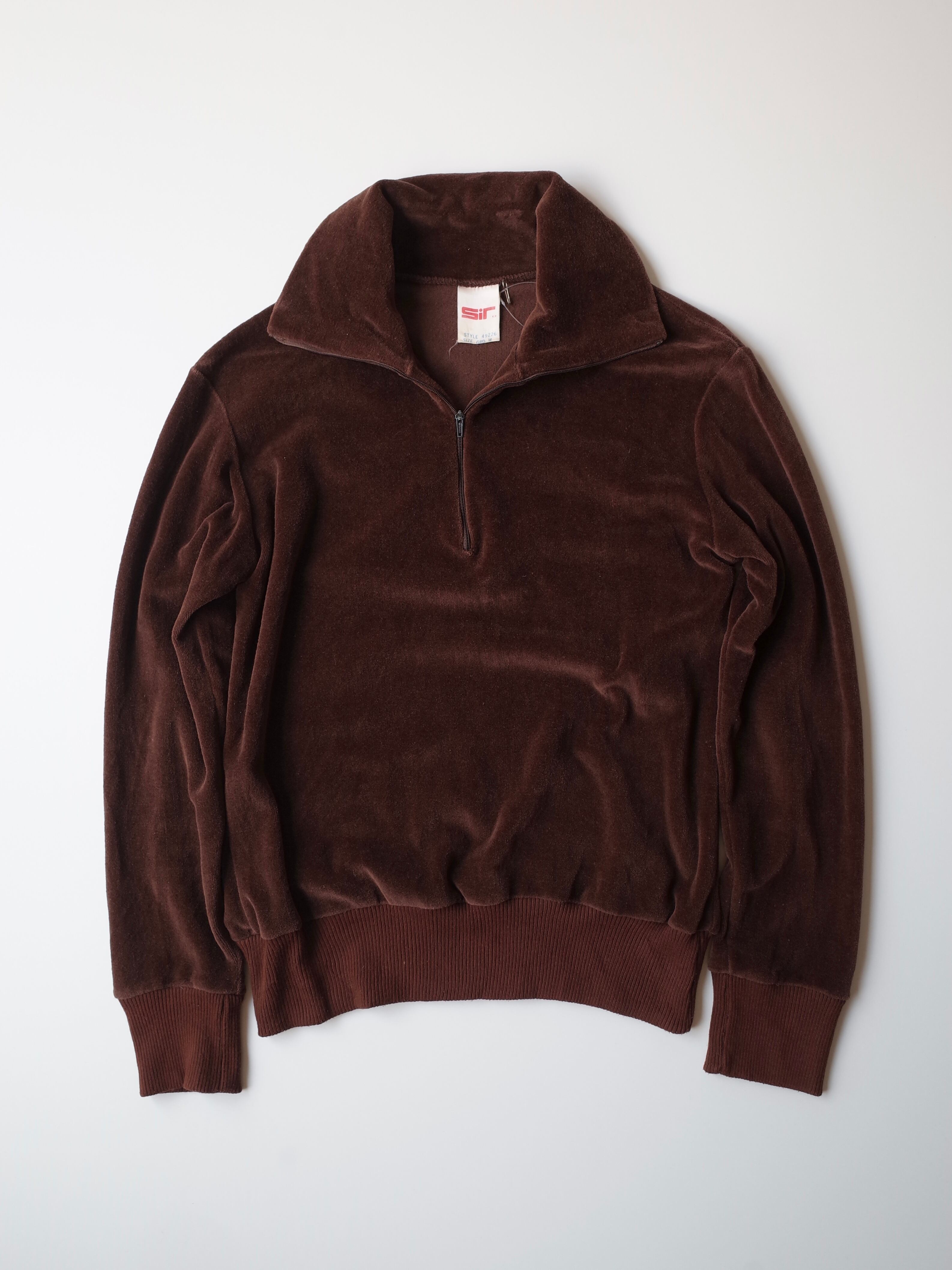 80-90s Half zip velour top