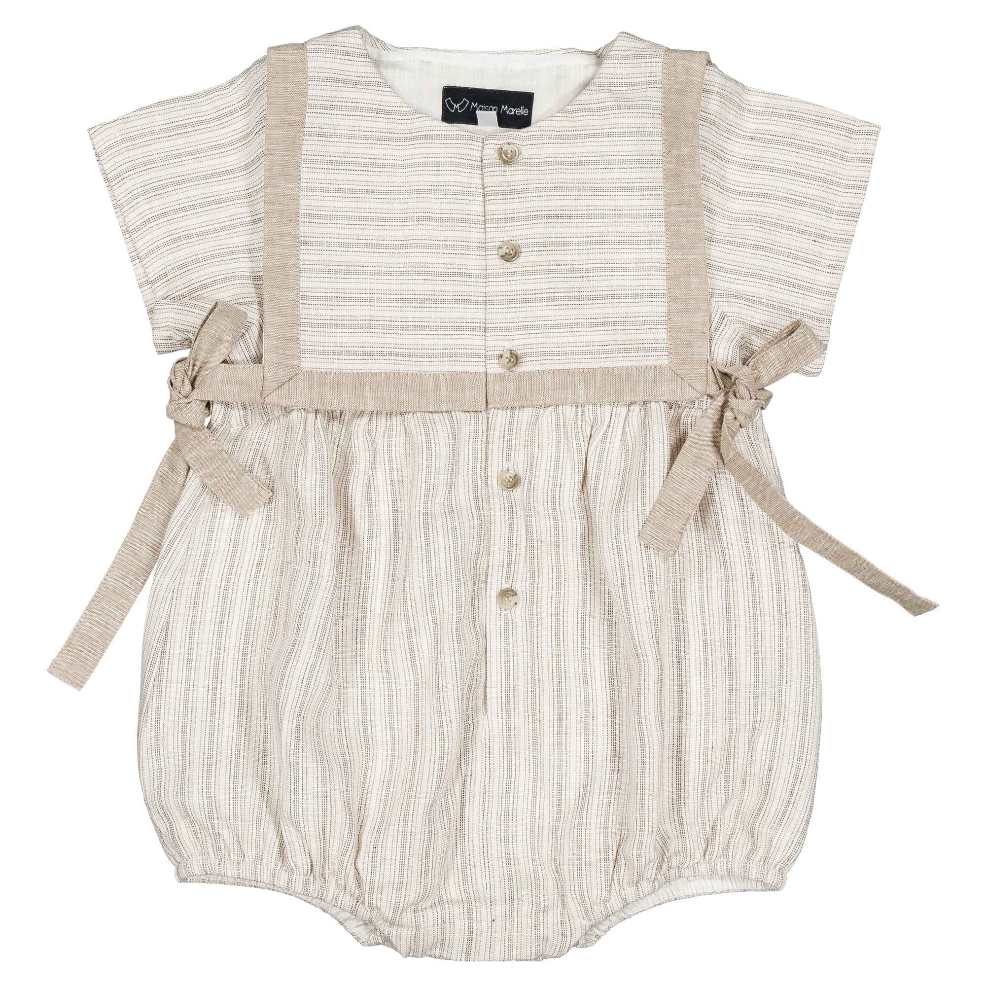 【予約・特典あり】Maison Marelle / Romper ALMA- Beige stripes