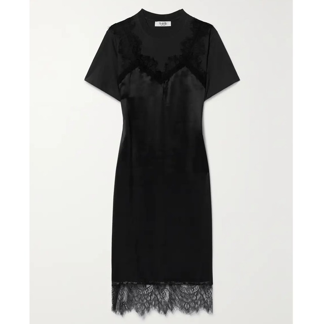 SEA NY　LORRAINE LACE COMBO DRESS   BLACK