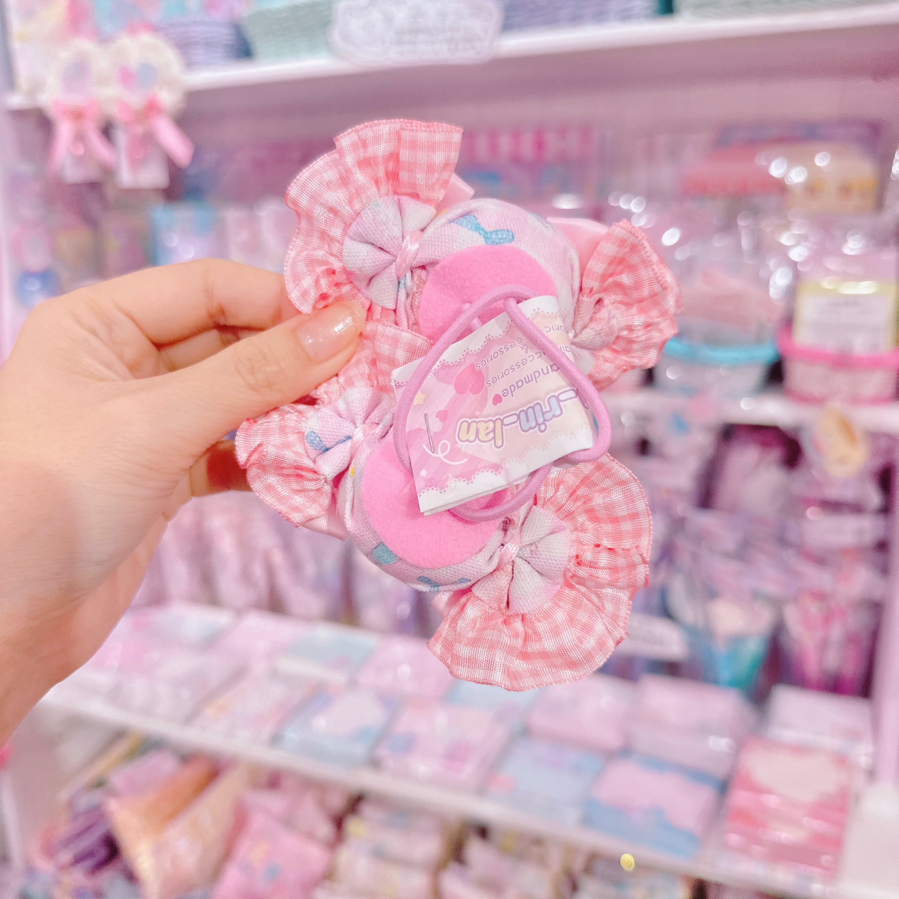 【D8】75-6キャンディリボンツインヘアゴム