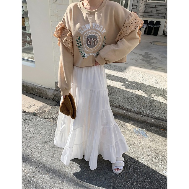 tiered long skirt　10154