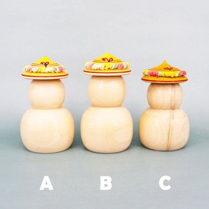 《 鳴子系・早坂利成 工人 》笠カール独楽（こま）　こけし