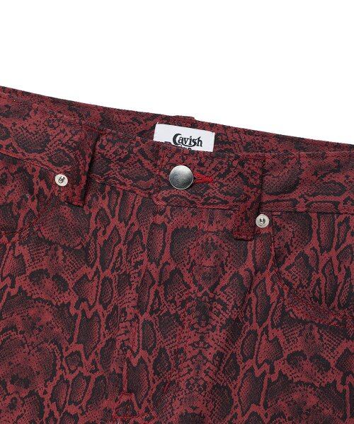 【CAVISH】送料/関税込 PYTHON BOOTSCUT PANTS CAVISH] PYTHON BOOTSCUT PANTS RED(CV2DFFPA08A) | もごつ