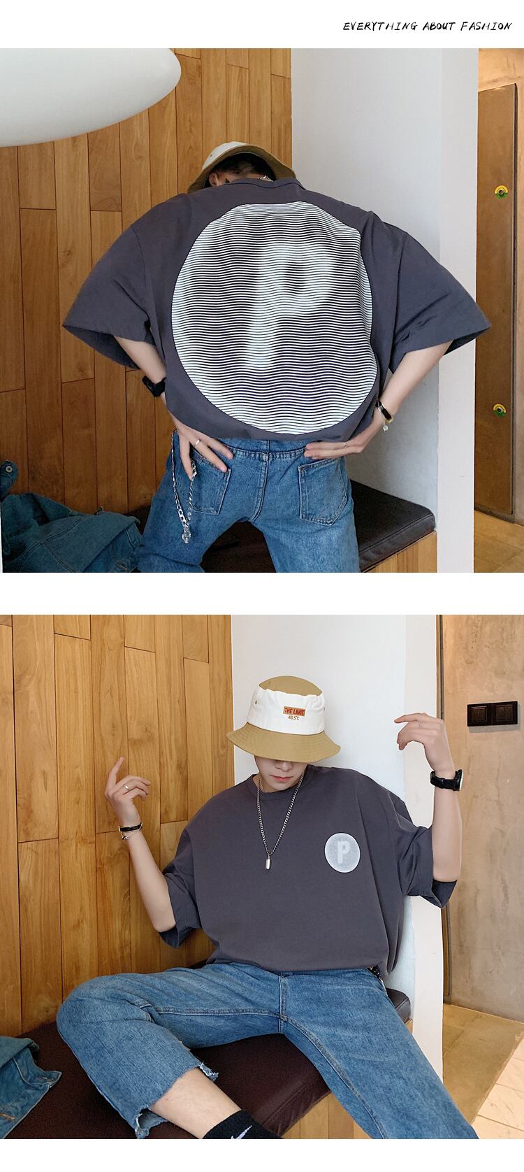 全3色 Tシャツ カットソー プリント カジュアル シンプル